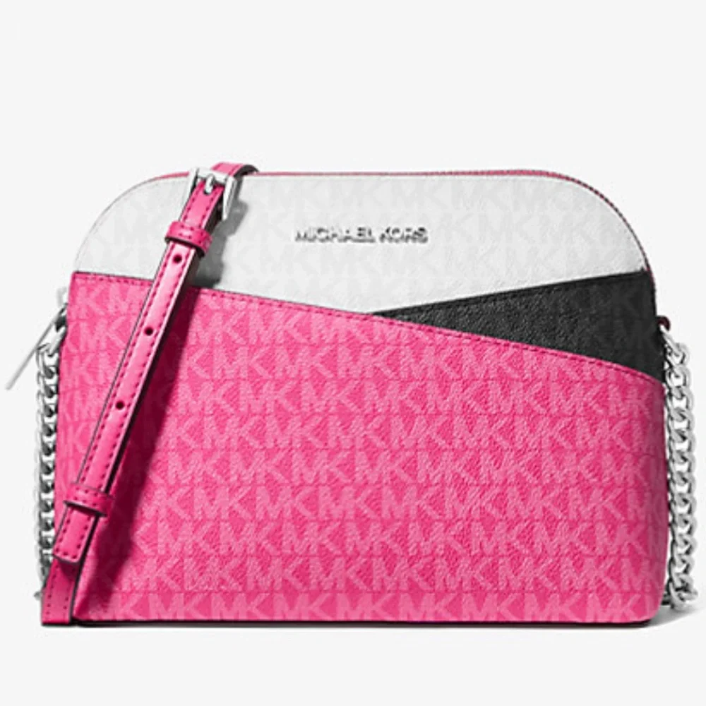 Michael Kors Jet Set Travel Md Sgntr Logo Color Block Dome Crossbody
DRAGONFRUIT - Picture 3 of 16
